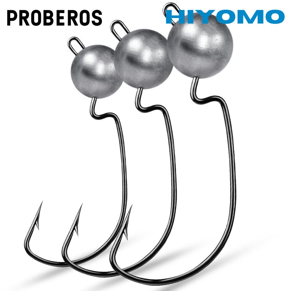 PROBEROS 5pcs Jig Head Hook 3.5g 5g 7g 10g Crank Fishing Hook พลาสติกอ่อน Lure Worm Hook น้ําเค็มน้ํ