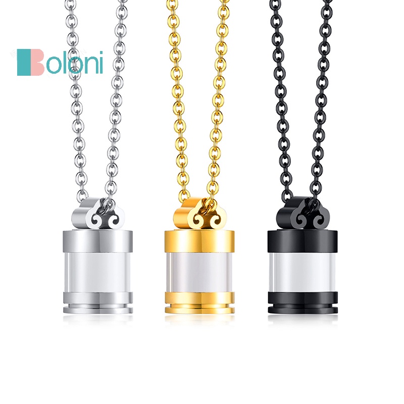 [Boloni] สร้อยคอ หลอดแก้วใส กลวง เติมได้ สําหรับผู้หญิง ผู้ชาย เถ้า เครื่องประดับที่ระลึก จี้ ของที่ระลึก