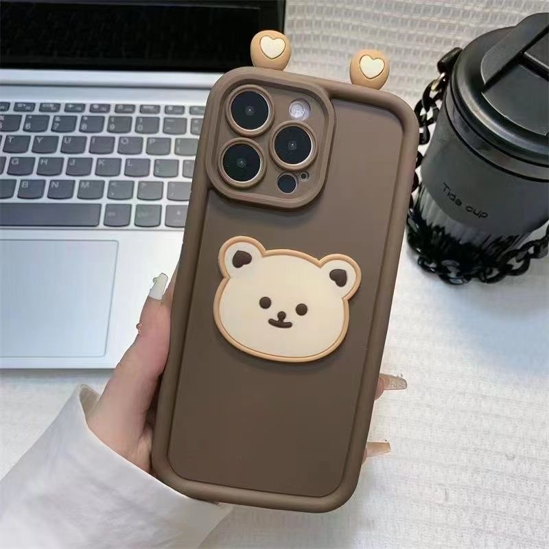 เคสซิลิโคน ลายการ์ตูนหมี กันกระแทก สําหรับ IPhone Case 15 14 11 12 13 Pro Max XS XR Xsmax 7 8 Plus