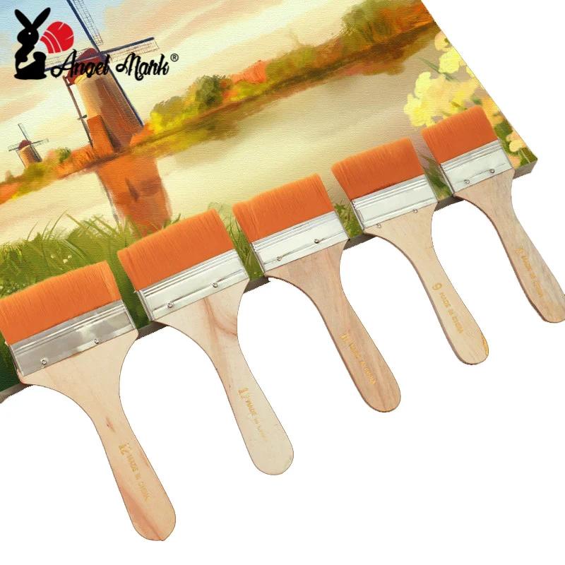 Angel Mark แปรงขัดไนล่อน / กระดานดํา / บอร์ด / แปรงเพ้นท์โมเดลอะคริลิค / เทวดา / แปรงทาสีน้ํามัน / แปรงแรเงา เสาไม้นุ่ม ยืดหยุ่น นักเรียน ศิลปะ ซัพพลายเออร์เฉพาะ