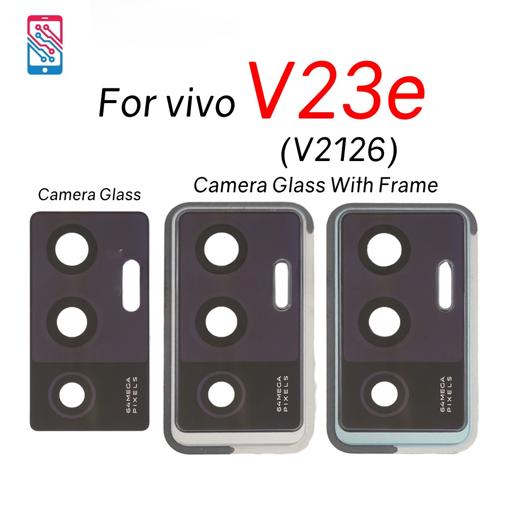 ฝาครอบเลนส์กล้องด้านหลัง พร้อมกรอบ แบบเปลี่ยน สําหรับ vivo V23e 5G V2126