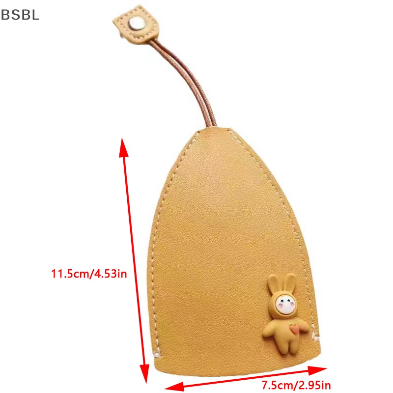 Bsbl เคสกุญแจรถยนต์ หนัง PU แบบดึงออก ลายการ์ตูนสัตว์น่ารัก ความจุขนาดใหญ่