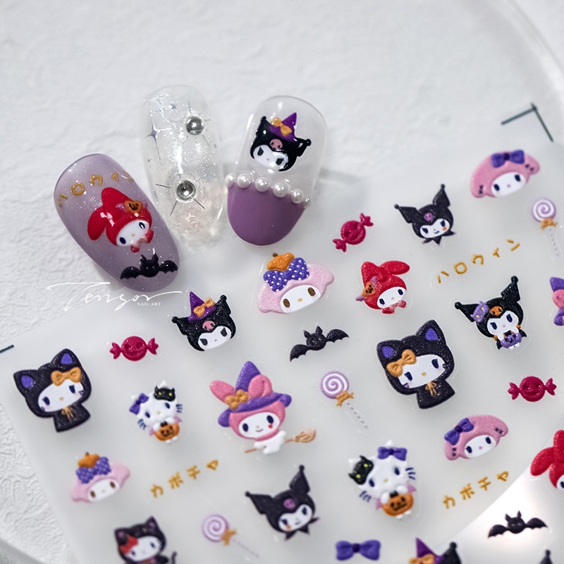 [Sakura Nail Nail] สติกเกอร์ ลายการ์ตูนอนิเมะ Kuromi Winnie the Pooh Little Beaver Pikachu Crayon Shin-Chan hello Kitty น่ารัก สําหรับตกแต่งเล็บ