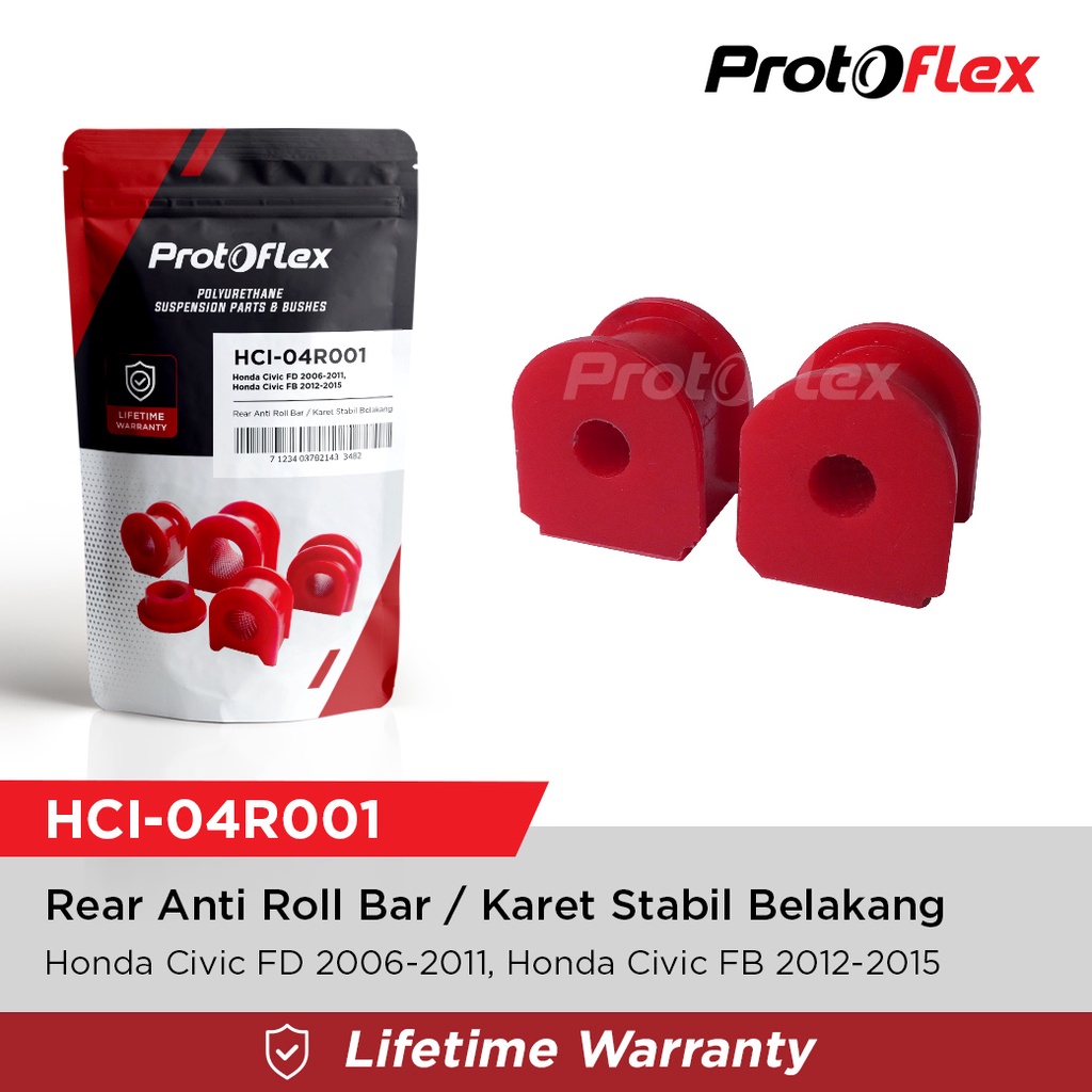 Protoflex ยางกันโคลงหลัง Honda Civic Gen 8 FA FD FK FN (05-12), Civic Gen 9 FB FG (11-16) - D10 บูชโ