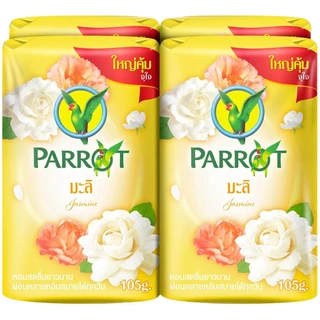 FernnyBaby สบู่นกแก้ว Parrot Herbal 105G 4Pc สูตร มะลิ สีเหลือง แพค 4 ก้อน ขนาด 105 กรัม