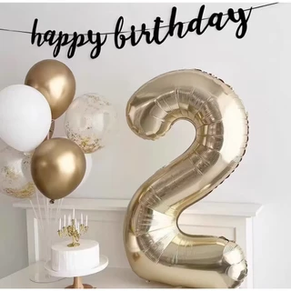 ลูกโป่งฟอยล์วันเกิด ขนาด 40" สีทองอ่อน สีผู้ดีมาก balloon สำหรับตกแต่งงานปาร์ตี้วันเกิด ส่งจากไทย