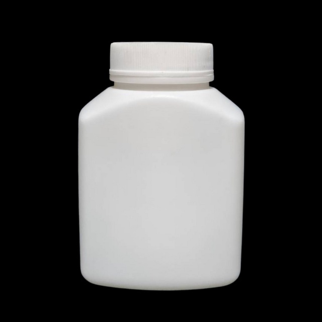 [150 cc] กระปุกพลาสติก ขวดยาเหลี่ยม กระปุกยา สีขาว+ ฝาเกลียวสีขาว #ขวดใส่วิตามิน #ขวดใส่ฟ้าทะลายโจร - 5-TCP-3029
