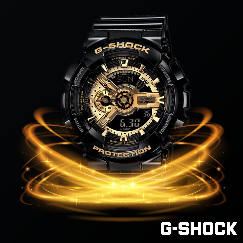 Casio G-SHOCK OEM COD GA110 BLACK GOLD AUTOLIGHT WATCH