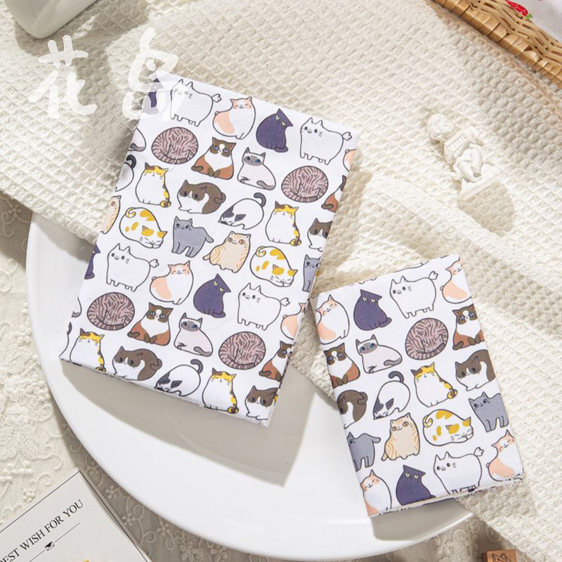 ตู้หนังสือผ้า ลายแมวน่ารัก ขนาด A5 A6 แฮนด์เมด แบบพกพา ของขวัญ เครื่องเขียน สําหรับโน๊ตบุ๊ค