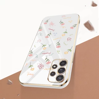 เคสโทรศัพท์มือถือ ซิลิโคน กันกระแทก ลายดอกไม้ สําหรับ Samsung Galaxy A52 A72 A32 A23 4G A52 A72 A32 A23 A33 A53 A73 5G