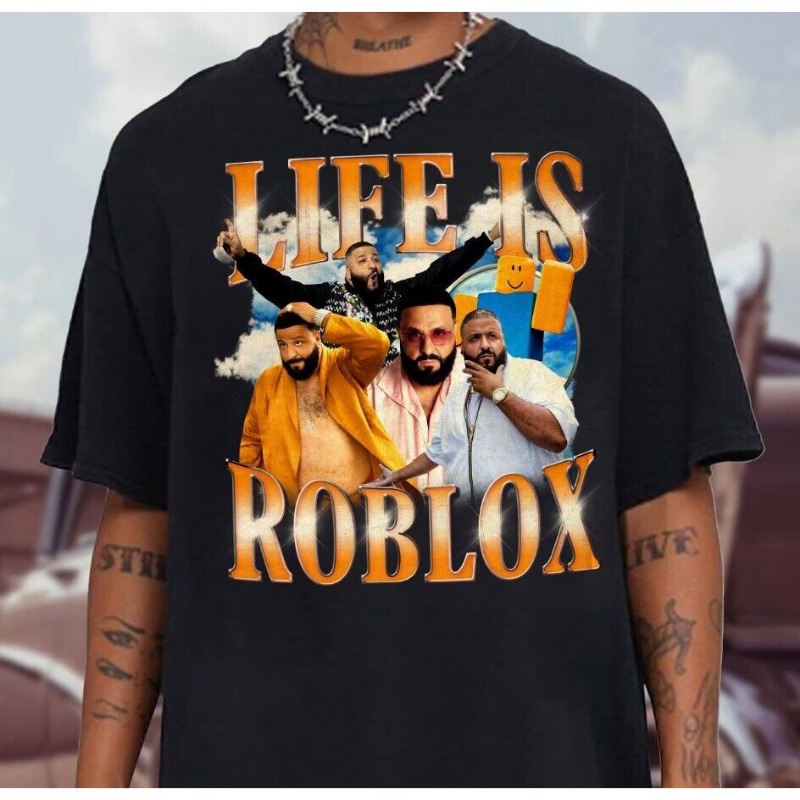เสื้อยืดคอกลม พิมพ์ลายตลก Life Is Roblox Dj Khaled Life Is Roblox 2023 xs-3xl