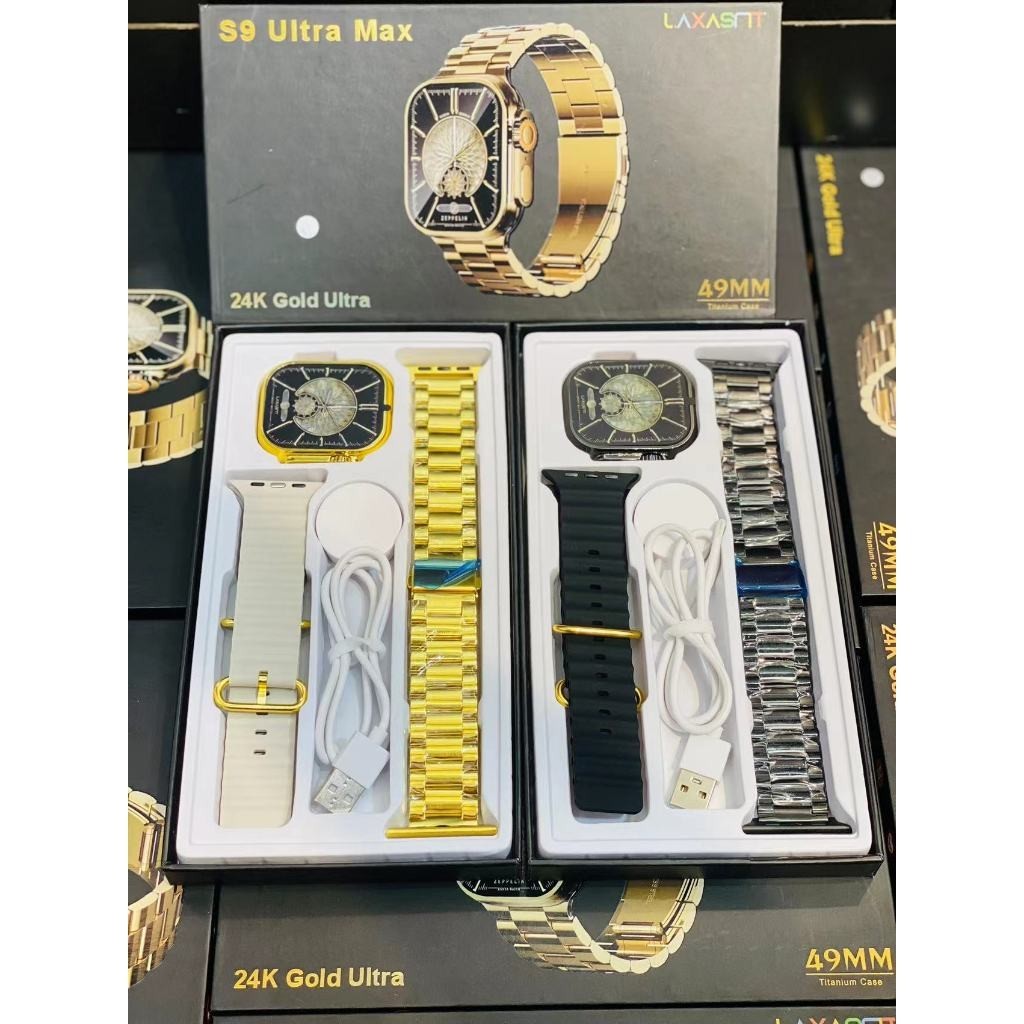 S9 ultra max smart watch สายคู่บลูทูธโทรนาฬิกามัลติฟังก์ชั่น กันน้ำ เมนูไทย หน้าจอใหญ่ HD49มม.