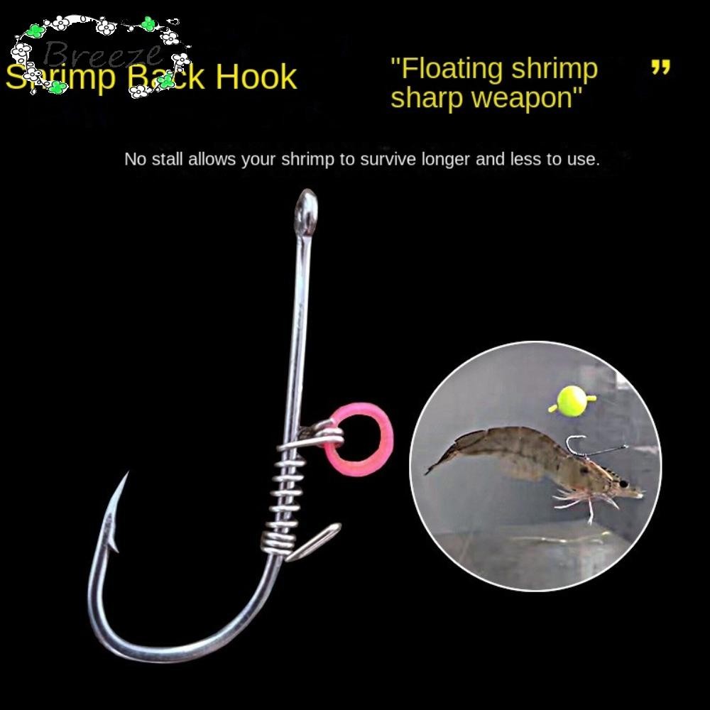 Breeze 10 ชิ้นกุ้งสดเหยื่อตะขอ, Pickerel Wacky Wedless Worm เหล็กคาร์บอนสูง Fishhook, 2024 กว้าง Gap หนอนนุ่มตะขอตกปลาตกปลาทะเล