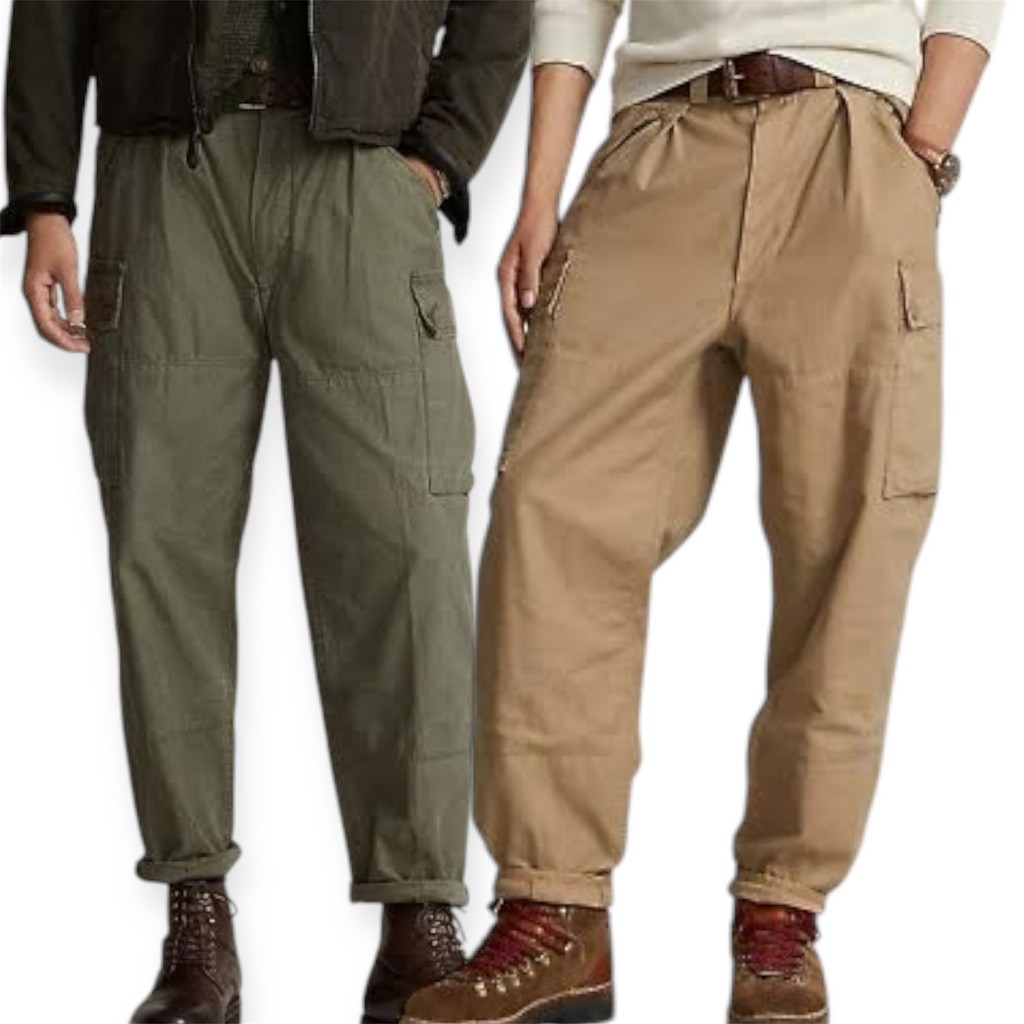 P*LO RALPH LAUREN BAGGY FIT REVERSE - TEEN CARGO PANTS | กางเกงคาร์โก้ | รังไข่สีมะกอก&สีกากี 2 สี