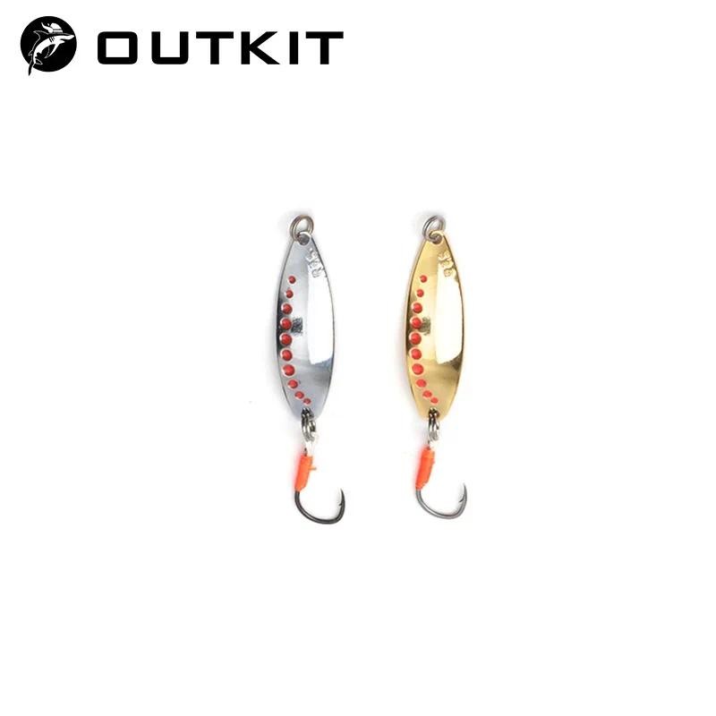 Outkit Mini Fishing Lure 2.5g3.5g ช้อนโลหะ Lures Spinnerbait Minnow ปลาขนาดเล็กตะขอเดี่ยว jig Stream เหยื่อปลาเทราท์ Pesca ร้อน