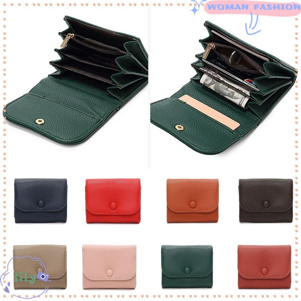 Lily Mini Purse, Card Holders Large Capacity Women Wallet, Simple PU Leather Mini Short Coin Bag Man