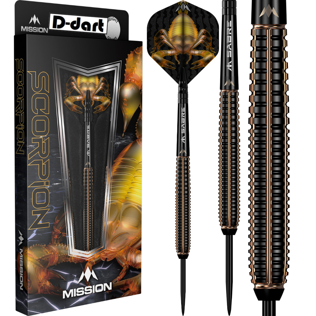 MISSION STEEL TIP DARTS - 22G/24G SCORPION 90% ชุดโผทังสเตนเหล็ก (ARROW DART KELULI)