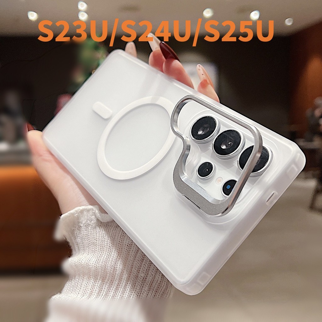 ขาตั้งกล้องโปร่งแสงสําหรับ Samsung Galaxy S26 S25 Plus S24 Ultra S23U FE กรณีแม่เหล็กที่แข็งแกร่ง Super Grade Drop กันกระแทก Hard เคสโทรศัพท์ ราคาถูก Shopee Lazada