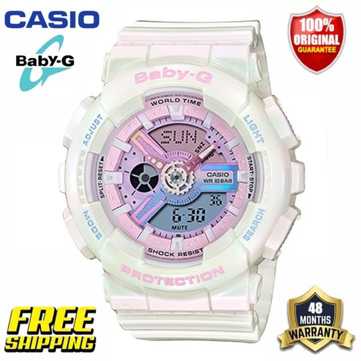 ( 2 YEARS WARRANTY ) Casio Baby-G BA-110PL Shock Resistant 50 Meter World Time Watch for Women