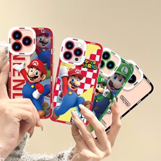 เกมการ์ตูนน่ารัก Super Mario Bros เคสโทรศัพท์มือถือนิ่ม แบบใส ป้องกันเลนส์กล้อง สําหรับ Samsung Galaxy S23 S22 Plus Ultra S21FE S20FE