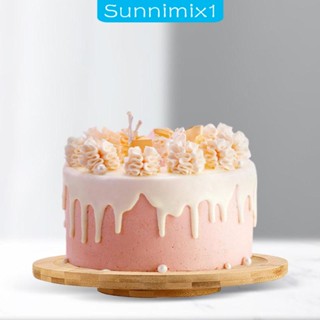 [Sunnimix1] ถาดไม้ ทรงกลม หมุนได้ สําหรับเสิร์ฟพิซซ่า