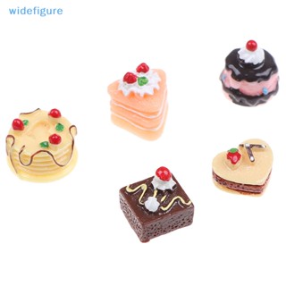 Widefigure เค้กช็อคโกแลตจําลอง ขนาดเล็ก สําหรับตกแต่งบ้านตุ๊กตา 5 ชิ้น