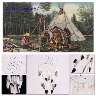 Dreamcatcher - เครื่องรางดักฝัน ขนาดใหญ่ เส้นผ่าศูนย์กลาง 20 ซม. สีขาว