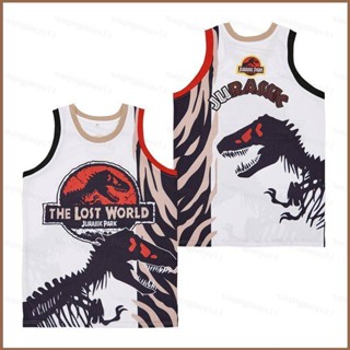 Hq1 เสื้อกีฬาบาสเก็ตบอล ลาย The Lost World Jurassic สีขาว พลัสไซซ์ สําหรับผู้ชาย และผู้หญิง QH1