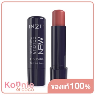 In2it Men Colour Matte Finish Lip Balm SPF20 PA++ 4.8g ลิปบาล์มสำหรับผู้ชายเนื้อแมท ไม่มันเงา เบาสบายริมฝีปาก.