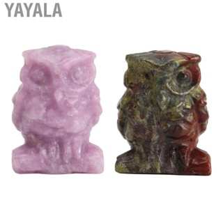 Yayala Owl Shaped Chakra Stone Figurine Cute Yoga Meditation Energy Healing Statu