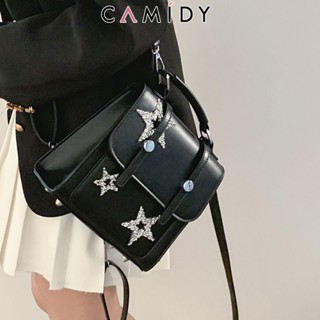 Camidy กระเป๋าเป้สะพายหลัง กระเป๋าสะพายไหล่ กระเป๋านักเรียน สีเงิน แวววาว แฟชั่นใหม่ สําหรับผู้หญิง