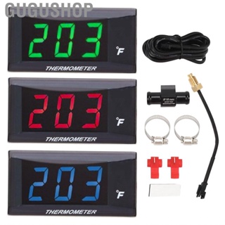 Gugushop Water Temperature Gauge Fahrenheit Degree LCD Backlit Display  Temp Meter with 16mm Tee for Motorcycle