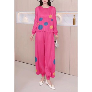 2MUAY รุ่น GSA230806T / GSA230806P เซ็ตพลีทคุณภาพ POLKA DOT PLEAT SET 4 สี FREE SIZE