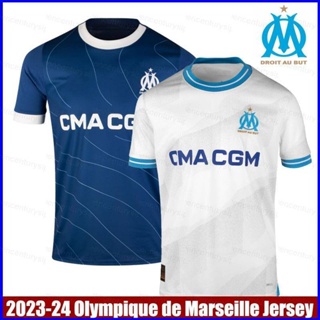 เสื้อยืดแขนสั้น ลายทีมฟุตบอล Olympique de Marseille Home Away GP1 2023-2024 พลัสไซซ์ PG1