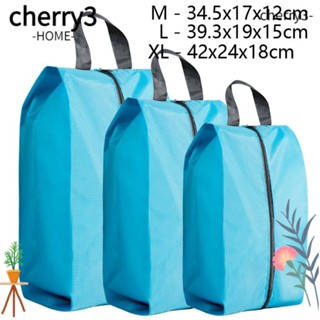 Cherry3 กระเป๋าเก็บรองเท้า ผ้าไนล่อน กันน้ํา กันฝุ่น จุของได้เยอะ แบบพกพา 4 ชิ้น