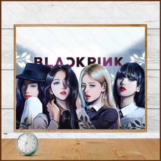 Kira BLACKPINK DIY LISA Jennie สีชมพูและหมึกผสมสีเติมและตกแต่ง LISA ภาพวาดสีน้ํามัน แฮนด์เมด