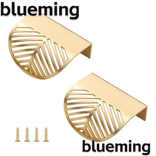 Blueming2 ที่จับดึงขอบประตู ลิ้นชัก โลหะผสมสังกะสี รูปใบไม้ สไตล์โมเดิร์น สีทอง 2 ชิ้น