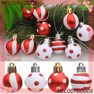 Melodg ลูกบอลพลาสติก 3 ซม. สีแดง และสีขาว ทนทาน สําหรับแขวนตกแต่งต้นคริสต์มาส