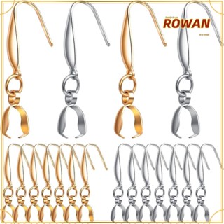 Rowans ตะขอต่างหู สเตนเลส สีเงิน สีดํา หลากสี สีทอง แฮนด์เมด