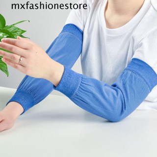 Mxfashione ปลอกแขน แบบยืดหยุ่น ลายทาง อบอุ่น เหมาะกับการเล่นกอล์ฟ ขี่จักรยาน วิ่ง ตกปลา สําหรับผู้หญิง