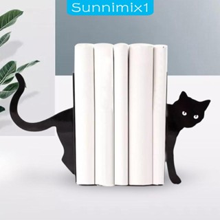 [Sunnimix1] ที่วางหนังสือโลหะ รูปแมวดํา กันลื่น สําหรับตกแต่งโต๊ะทํางาน หนังสือหนัก ประติมากรรมสัตว์