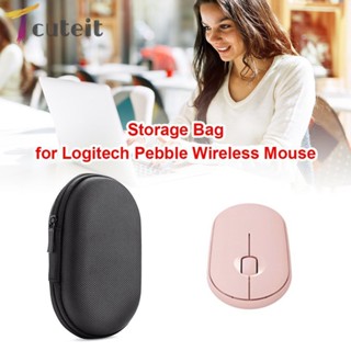 Tcuteit กระเป๋าเคส EVA แบบพกพา ทนต่อการสึกหรอ สําหรับเมาส์ Logitech Pebble