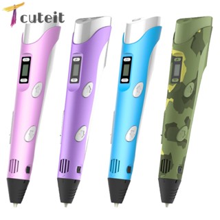 Tcuteit ปากกาพิมพ์ 3D พลังงาน USB (รวมเส้นใย) ของขวัญสร้างสรรค์ สําหรับเด็ก