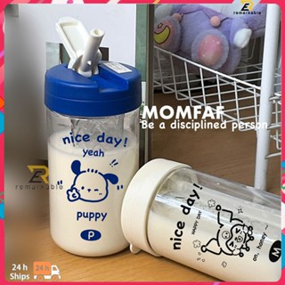 พร้อมสต็อก Sanrio Straw Cup Cartoon Water Cup Male Girls Portable Cute Scale Plastic Cup 600ml โดดเด่น_th