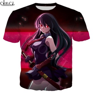 เสื้อยืด พิมพ์ลายอนิเมะ Akame Ga Kill แฟชั่นยอดนิยม สไตล์ฮาราจูกุ