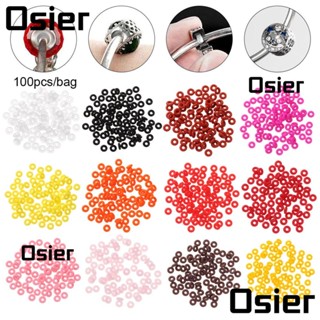 Osier1 ลูกปัดยาง ทรงกลม แบน 12 สี 100 ชิ้น ต่อถุง