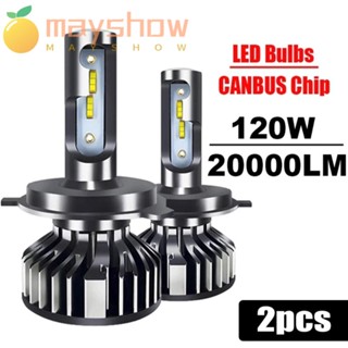 Mayshow หลอดไฟตัดหมอกเทอร์โบ LED 12V 120W 20000LM 6000K สําหรับรถยนต์ 2 ชิ้น