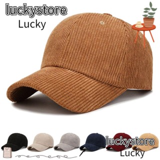 Lucky หมวกเบสบอล ผ้าลูกฟูก สไตล์ฮิปฮอป สําหรับผู้หญิง ผู้ชาย