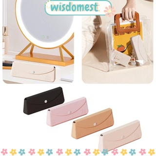 Wisdomest กระเป๋าเก็บแปรงแต่งหน้า ซิลิโคน กันฝุ่น สีพื้น ความจุขนาดใหญ่