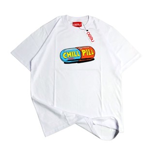 [S-5XL]ผ้าฝ้าย 100% เสื้อยืด ลาย Ossu Chill Pill